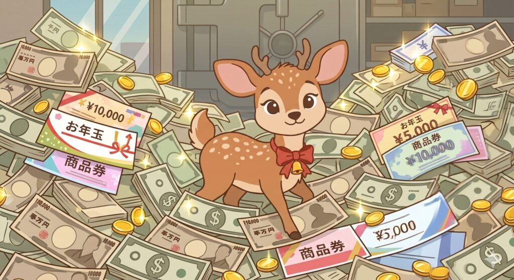 しかぶ資産に囲まれている様子